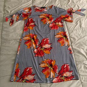 Spunky Floral Striped Dress, Perceptions New York, Size 12